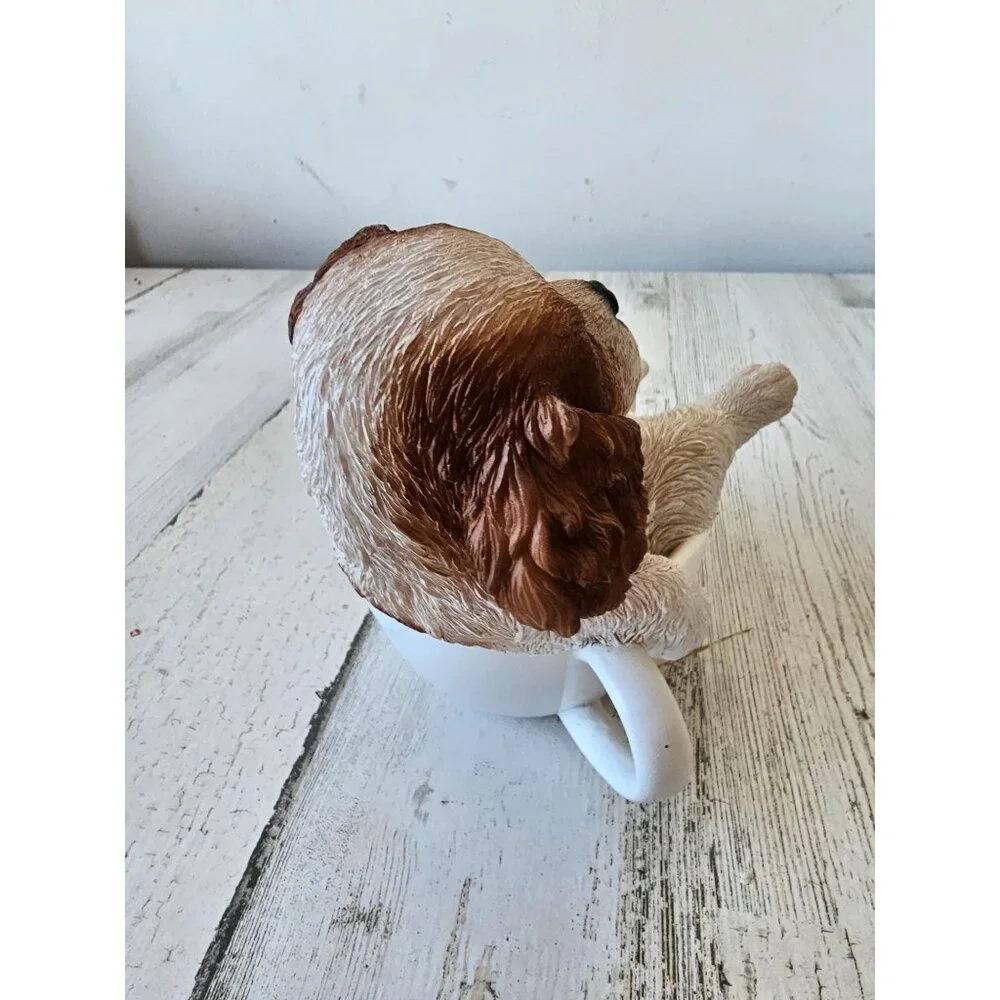 Realistic Springer dog spaniel mini statue teacup mug figurine puppy unique cute